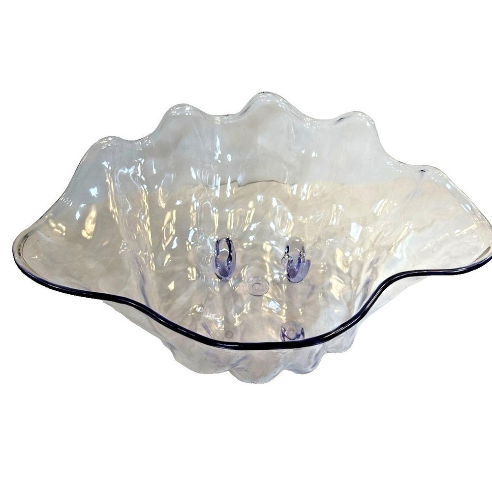 Vintage Grainware Carlisle Clear Acrylic Giant Clam Shell Bowl 19x12 Coastal